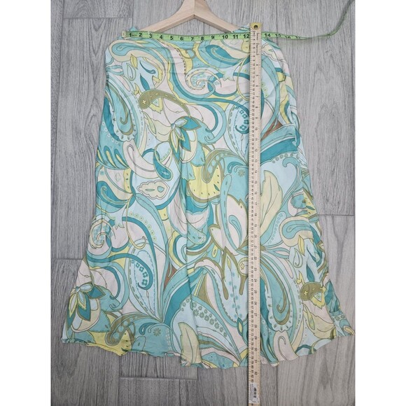 Zara Sea Green Multicolor Viscose A Line Midi Skirt XS - Picture 4 of 6